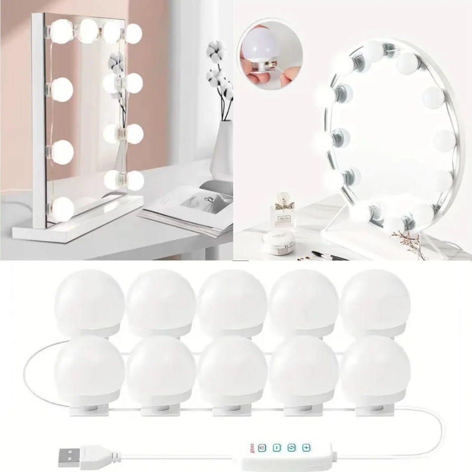 Dimmable LED Vanity Light For Mirror, 12V USB Wall Lamp With ABS Body