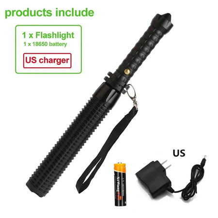 Baseball Bat LED Flashlight Aluminum Alloy &ndash; Ultra Bright US with Battery 1