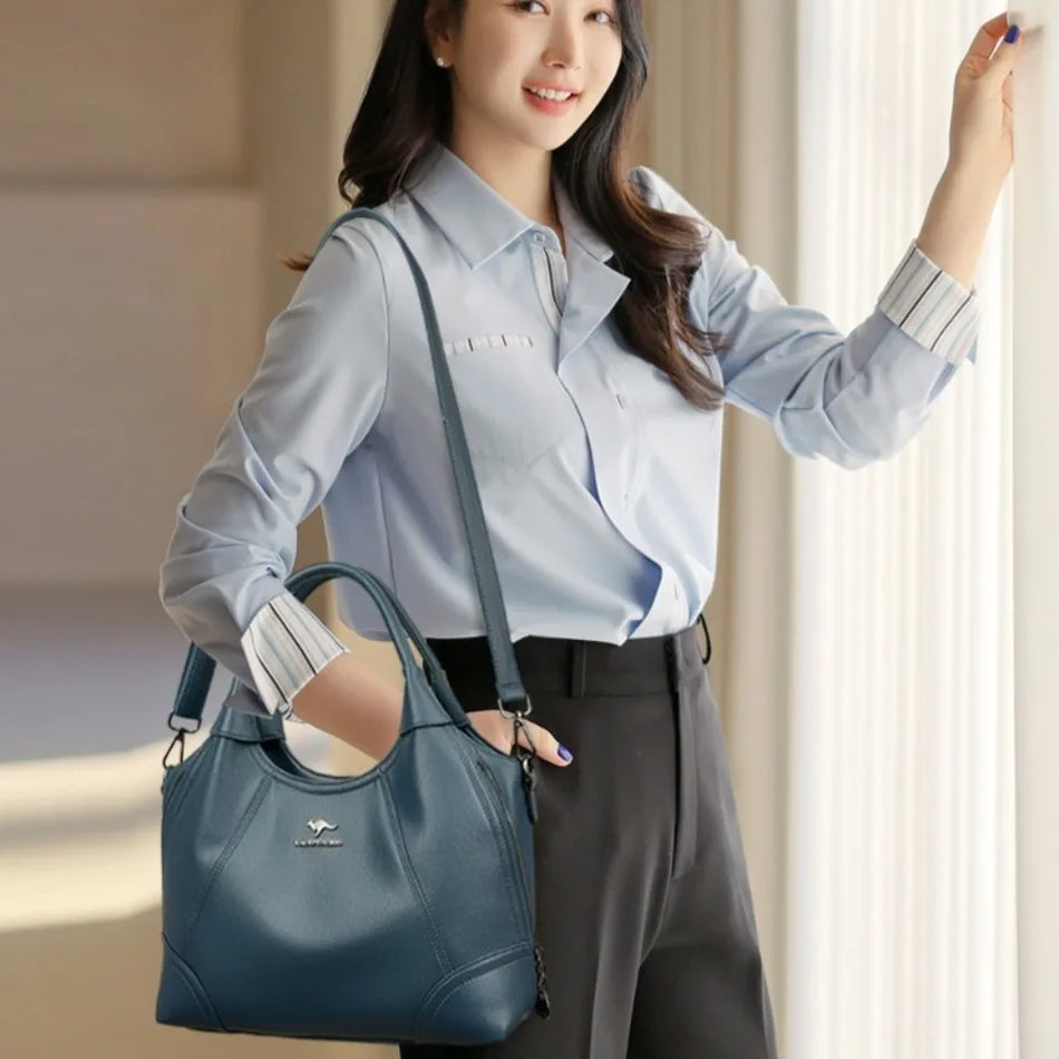 Genuine Brand Luxury Soft Leather Handbags for Women, Crossbody Tote with Top Quality Leather and Spacious Interior