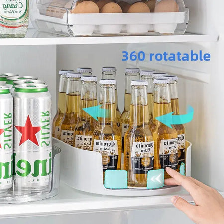360 Rotating Refrigerator Storage Box Multifunctional Spice Organizer Simple Drink Tray for Kitchen Countertop by InterCyprus Trading Ltd
