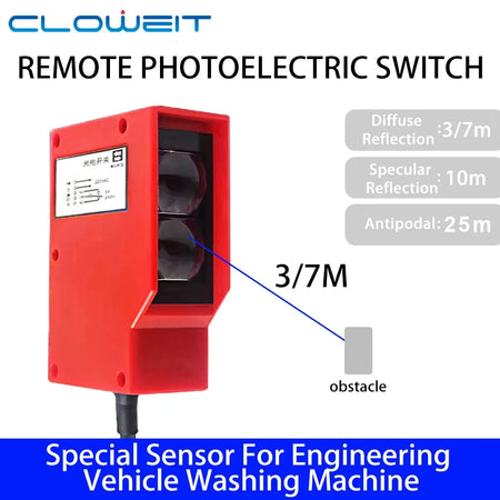 3-25m Waterproof Infrared Diffuse Reflection Feedback Photoelectric Switch Sensor Guardrail Detector Detection Car Washing