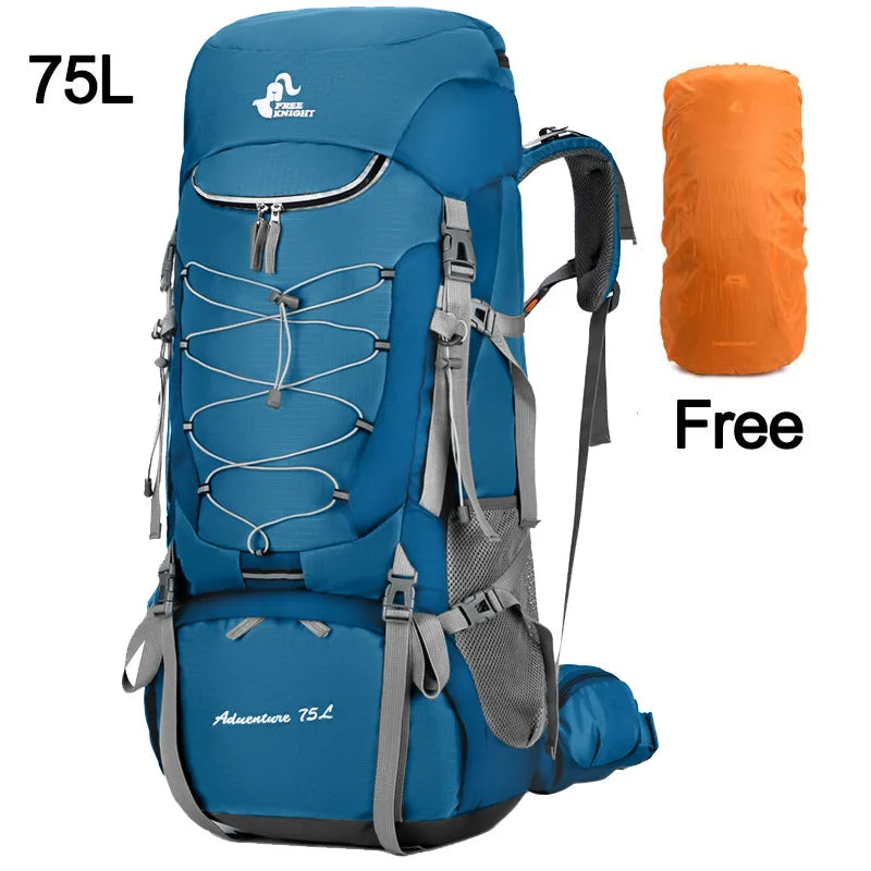 75L Camping Backpack With Rain Cover &ndash; Rain Cover Included Decent Blue