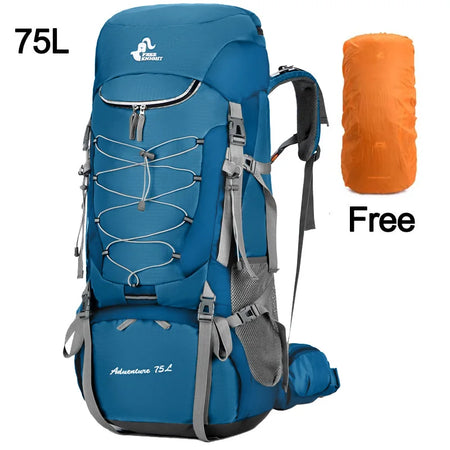 75L Camping Backpack With Rain Cover &ndash; Rain Cover Included Decent Blue