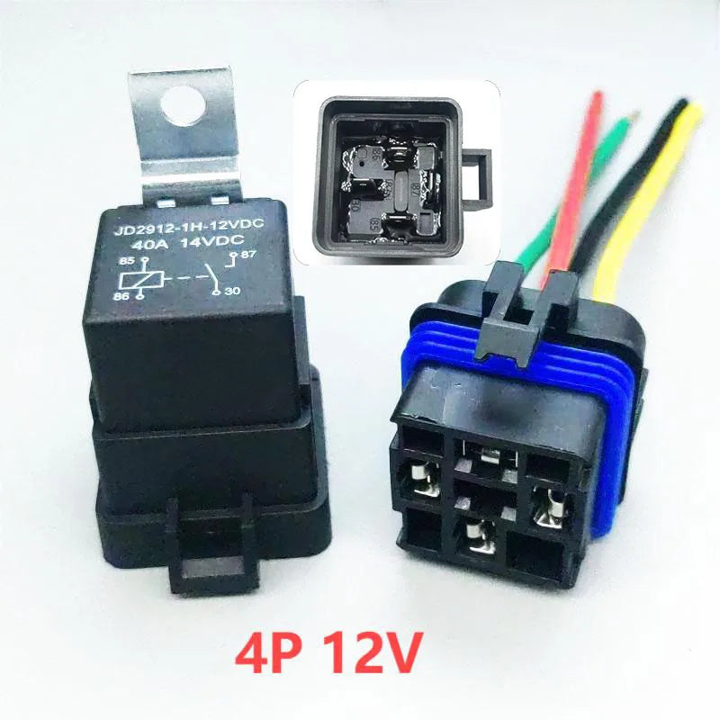 Car Auto Relay &ndash; Sealed Waterproof Design for 12V and 24V Systems 4P 12V  15CM