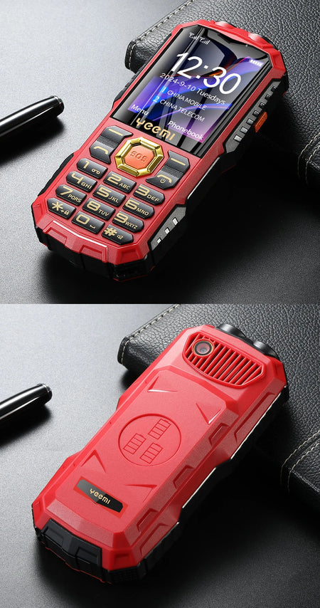 2G Rugged Senior Phone With SOS &ndash; Ultra Long Battery Life Red / Full set