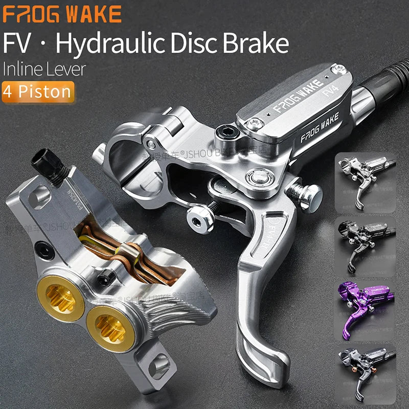 Frog Wake MTB Hydraulic Disc Brake Kit - 4 Piston Superior Stopping Power