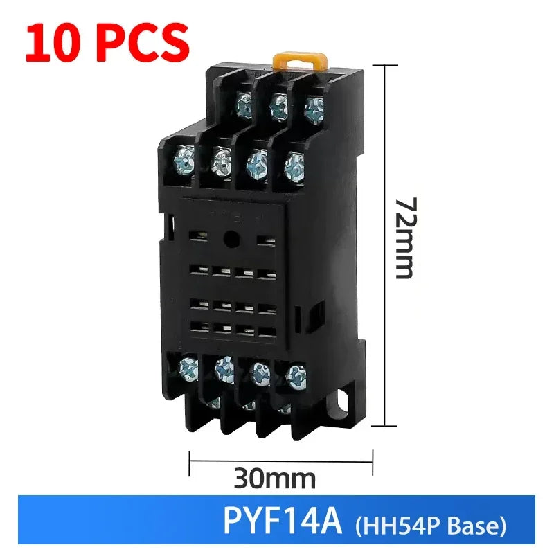 10PCS Miniature Control Relays &ndash; Versatile Compatibility for AC and DC Systems HH54P Basex10 / 24V