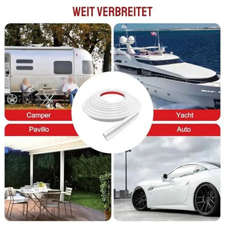 5M PVC Rain Strip Roof J Shape Rain Gutter 5M RV Rain Gutter Camper Van Gutter Rain Guard Drip Stop For Motorhome Parts by InterCyprus Trading Ltd