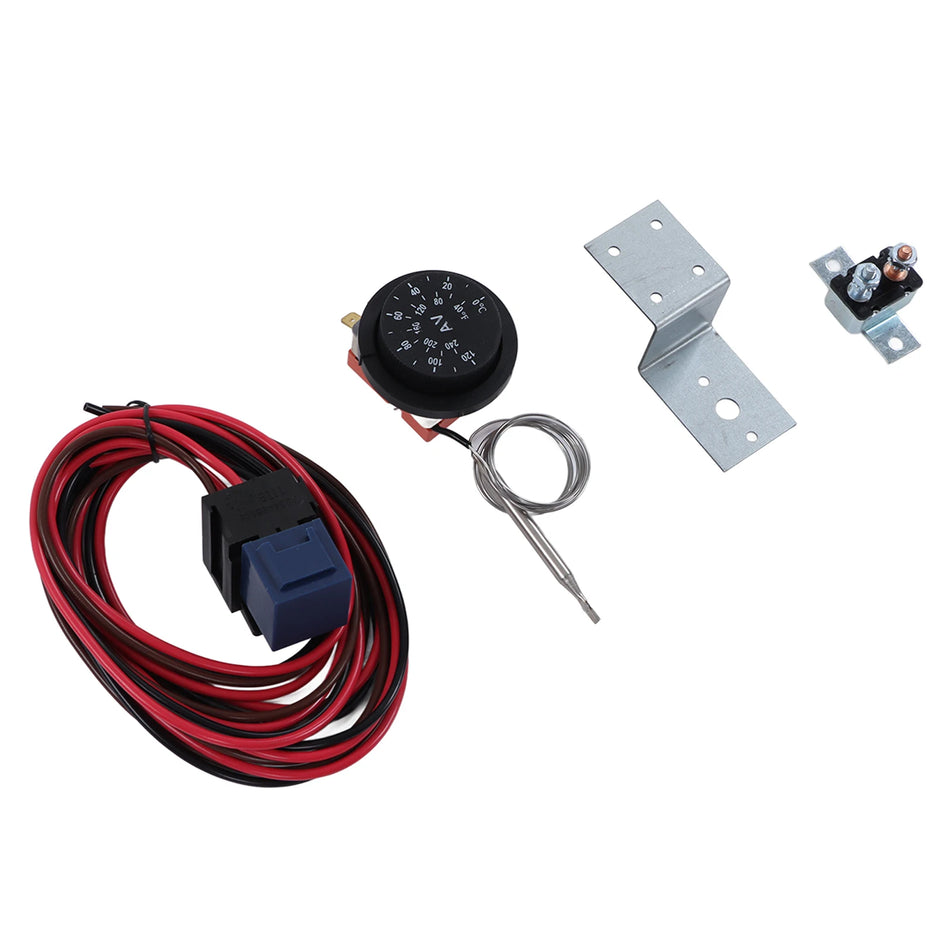 Car 12V Radiator Fan Thermostat Kit, 21-Piece Relay Wire Set For Cars And Trucks