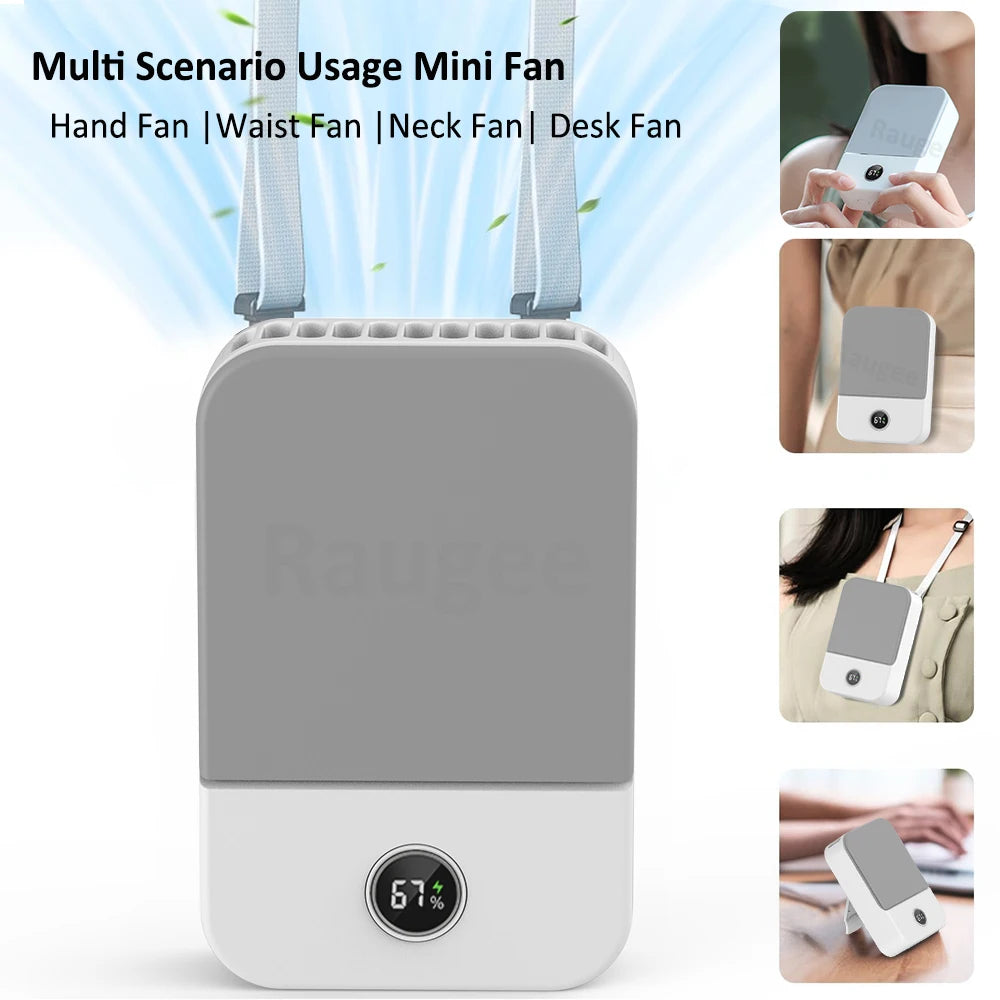 Raugee Portable Waist Clip Fan - USB Rechargeable Compact