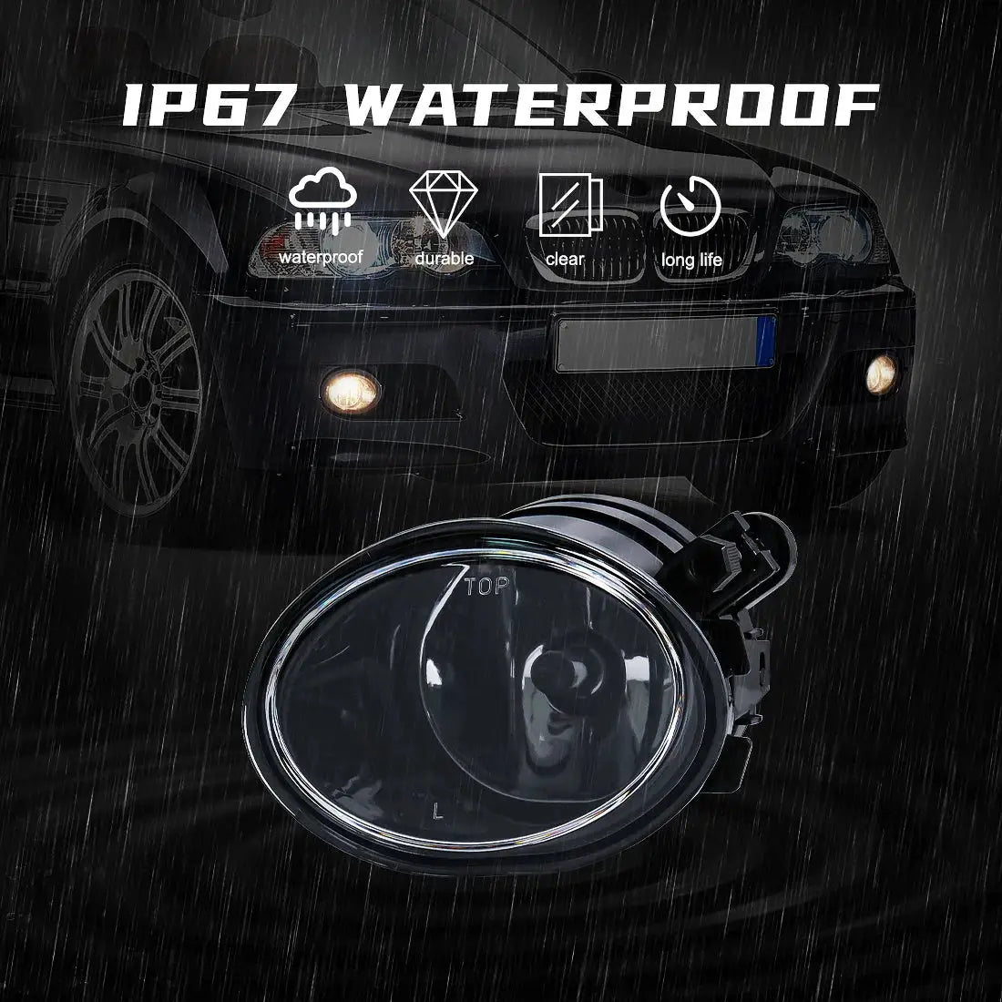 For BMW E39 M5 2001 2002 2003 E46 3 Series M3 2002 2003 2004 2005 2006 Fog Lights Headlight Front Driving Lamp Halogen LED Bulbs by InterCyprus Trading Ltd