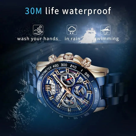 LIGE 2024 Men Watch &ndash; Waterproof Chronograph Quartz