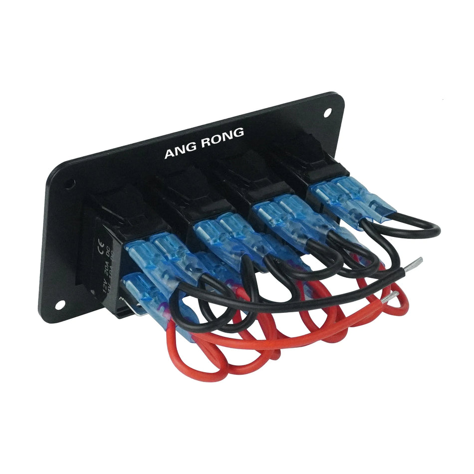 Blauwe LED 4 Gang Rocker Schakelaar Paneel Waterdicht IP66 voor 12V en 24V Voertuigen