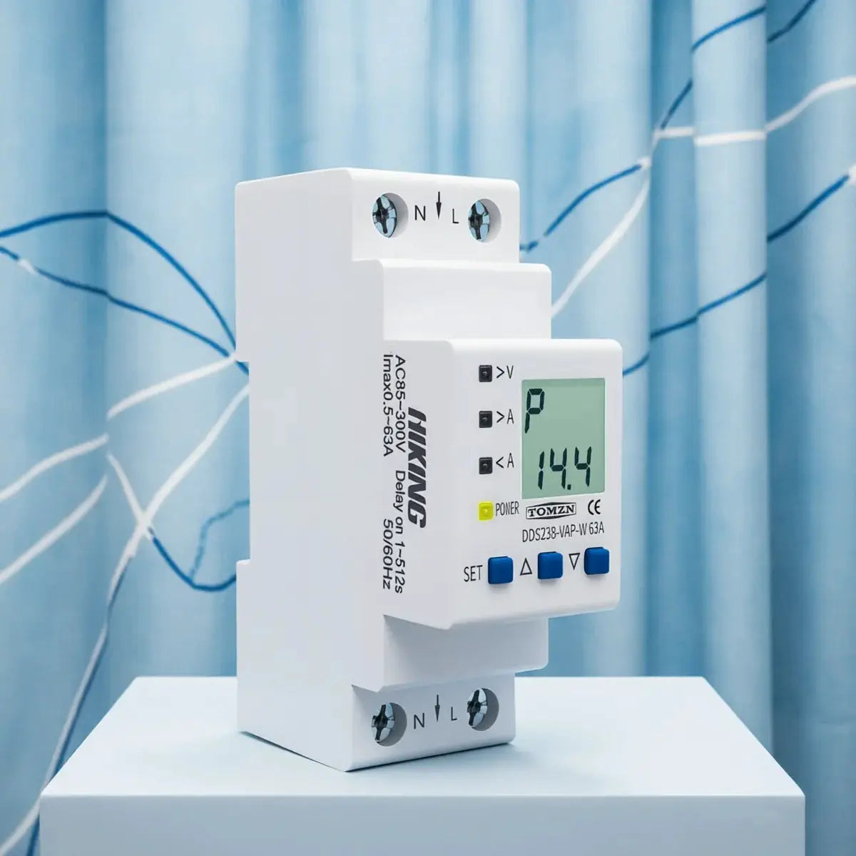 TOMZN Adjustable Overvoltage Undercurrent Protector Relay 63A 110230V V-I-kW-kWh Multi-Function Display | Water Level Control by InterCyprus Trading Ltd