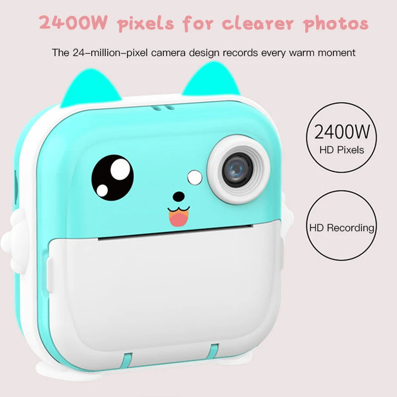 ZWN 1080P HD Instant Print Digital Camera for Kids with 32G Memory Card