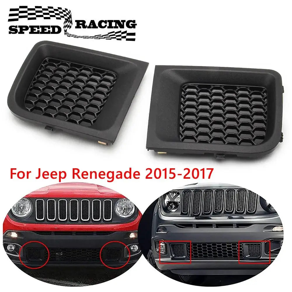 Car Front Left and Right Lower Bumper Grille Insert Bezel Cover Replacement 5XB63LXHAA For Jeep Renegade 2015-2017 by InterCyprus Trading Ltd