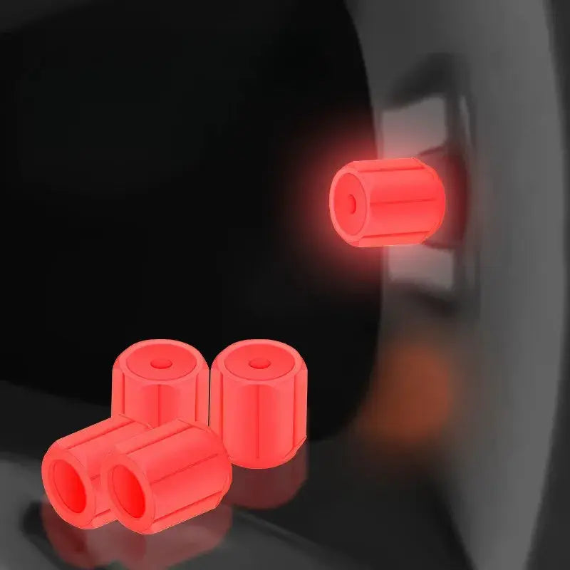 Glow In Dark Valve Caps 4 Pack Hexagonal ABS Wheel Dust Covers by InterCyprus Trading Ltd