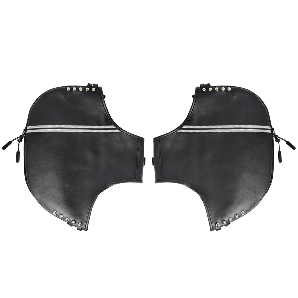 Motorcycle Black Soft Lowers Chaps &ndash; Premium PU Leather Leg Warmers
