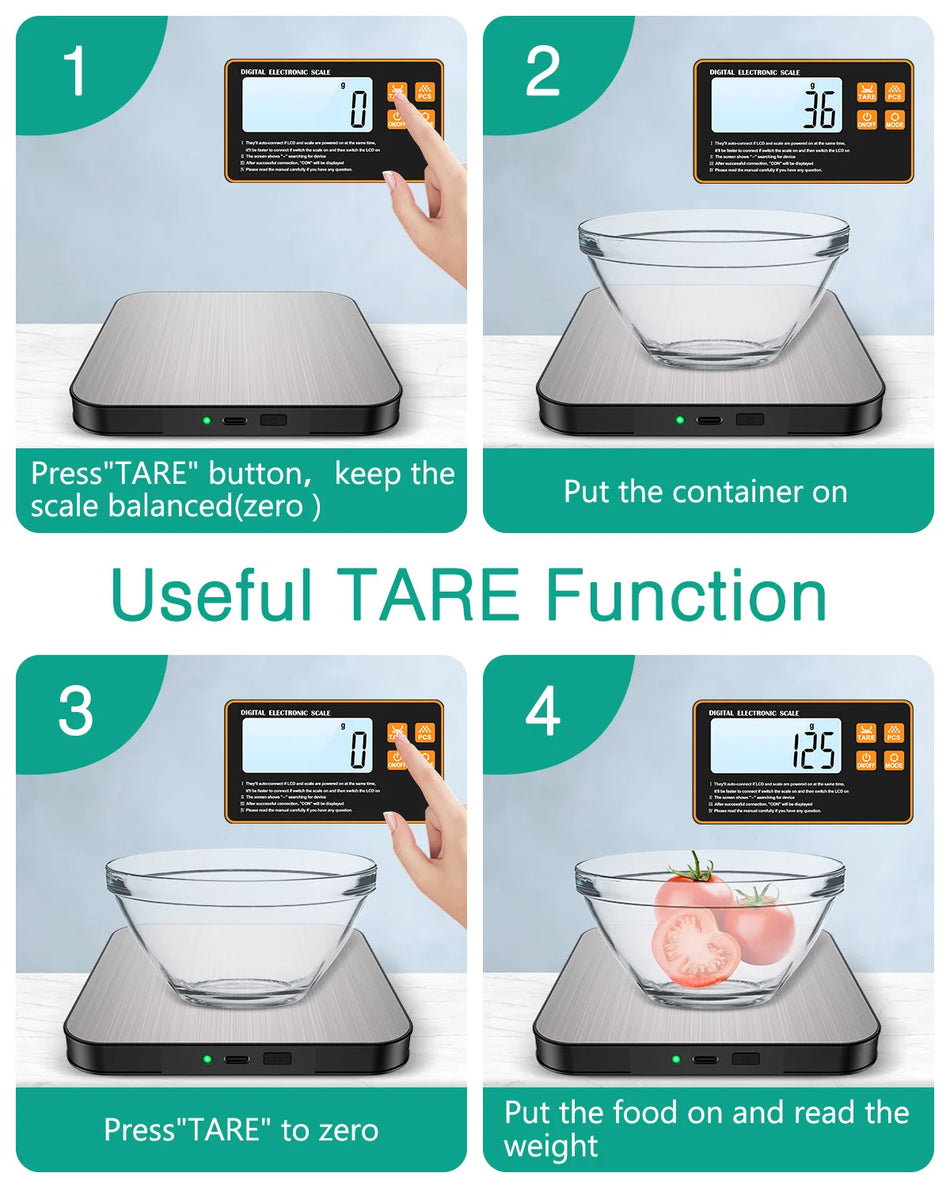 Drahtlose Magnetische Digitale Küchenwaage 15kg mit Fern-LCD-Display zum Backen