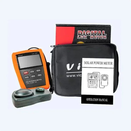 LX107 - Solar Power Meter With LCD Display Light Intensity LX107 box