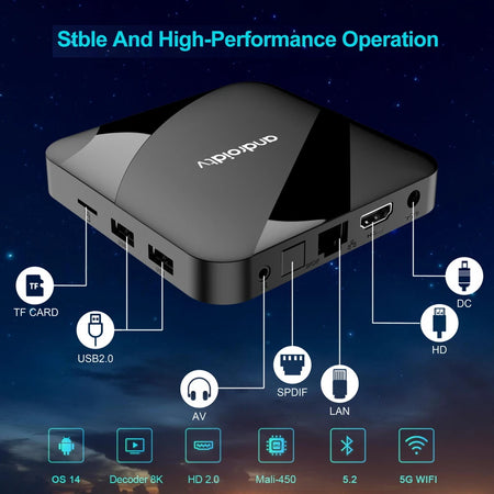 Android 14 TV Box S905W2 Quad Core - 8K And 4K Streaming