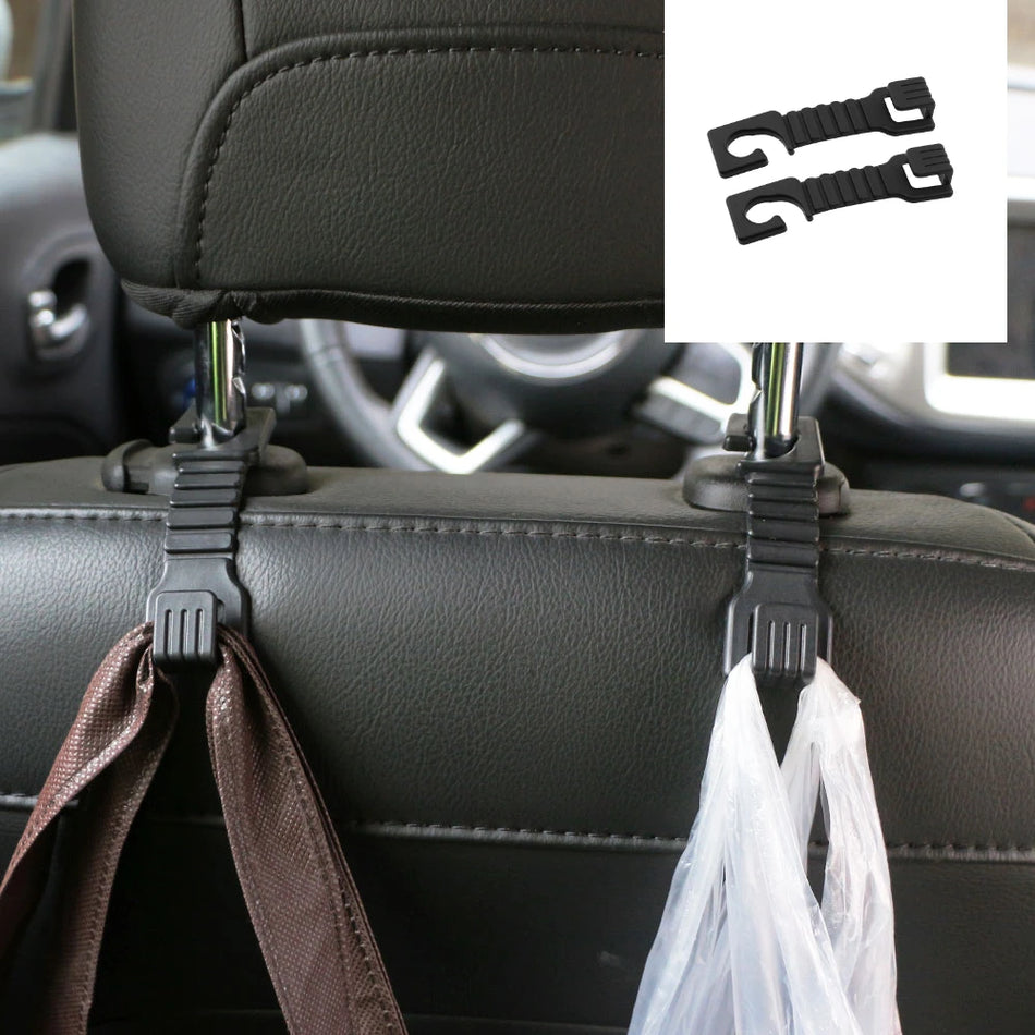 Organizador de gancho para respaldo de asiento de coche con diseño oculto, fibra de carbono, 2 unidades