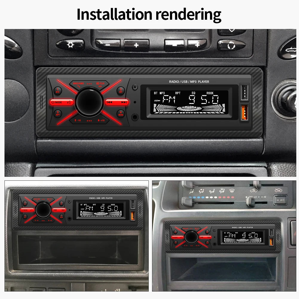 1 Din Car Radio Multimedia MP3 Player - Bluetooth Charging