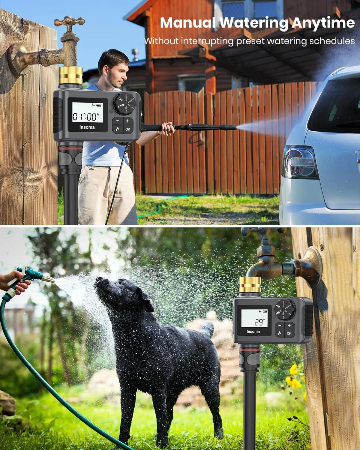 INSOMA SGW05-TT Automatic Water Timer &ndash; IPX5 Weatherproof