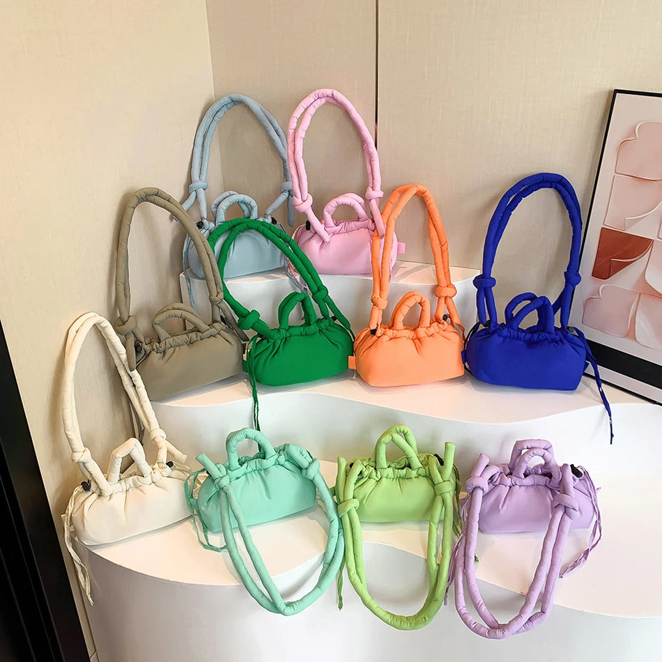 Korean Candy Color Soft Dacron Shoulder Bag Crossbody