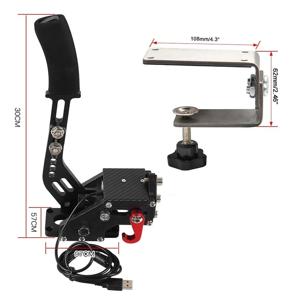 Závodní ruční brzda pro Logitech G29/G27/G25, hliník, 14-bitový Hall senzor USB