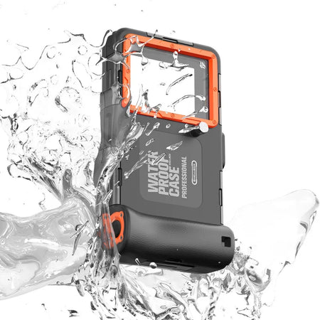 Waterproof Diving Phone Case for iPhone &amp; Samsung - Explore 15m Deep black orange