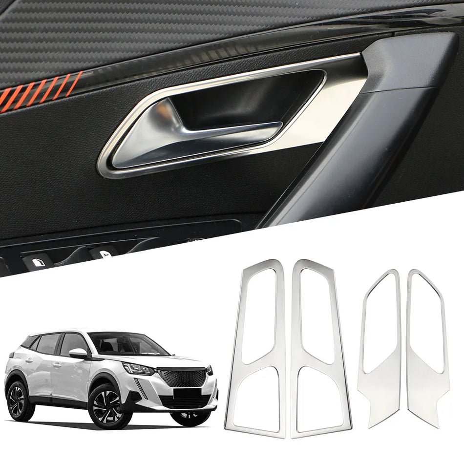 Peugeot 2008 Deurhendelkom Deksel Stickers, Roestvrij Staal, 4 Stuks