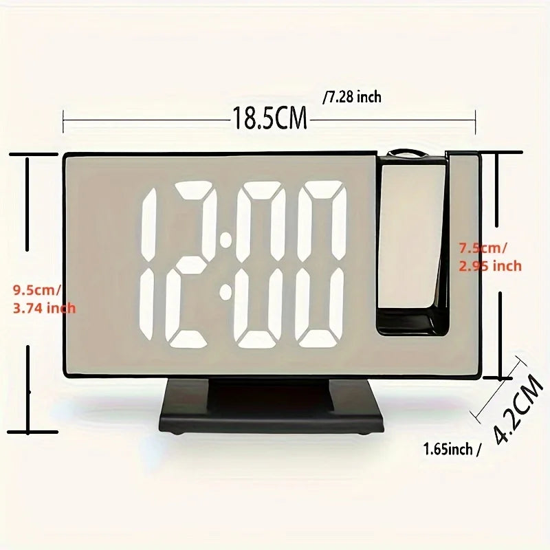 LED Projection Alarm Clock with USB