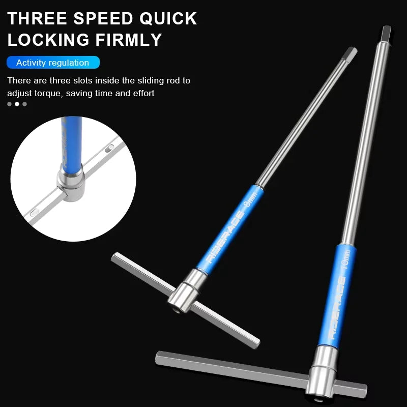 Riderace Bisiklet Altıgen Anahtar Uzatılmış T-Tutacak, Dayanıklı 2/2.5/3/4/5/6/8/10mm