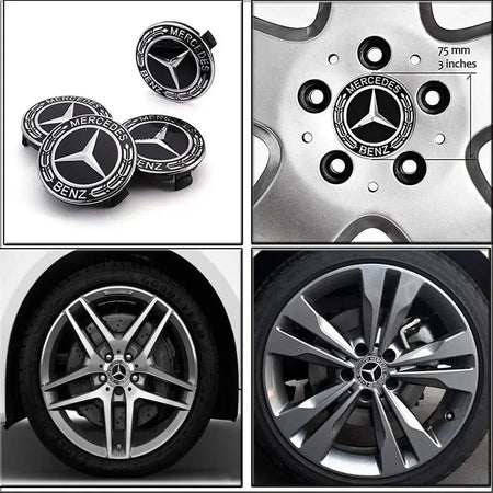 4PCS 75MM Car Hub Center Cover &ndash; Premium Mercedes Benz Emblem Design