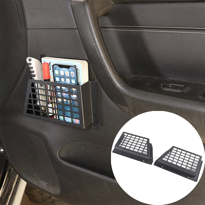 Organizzatore per telefono da porta anteriore nero in lega di alluminio H3 2005 2009