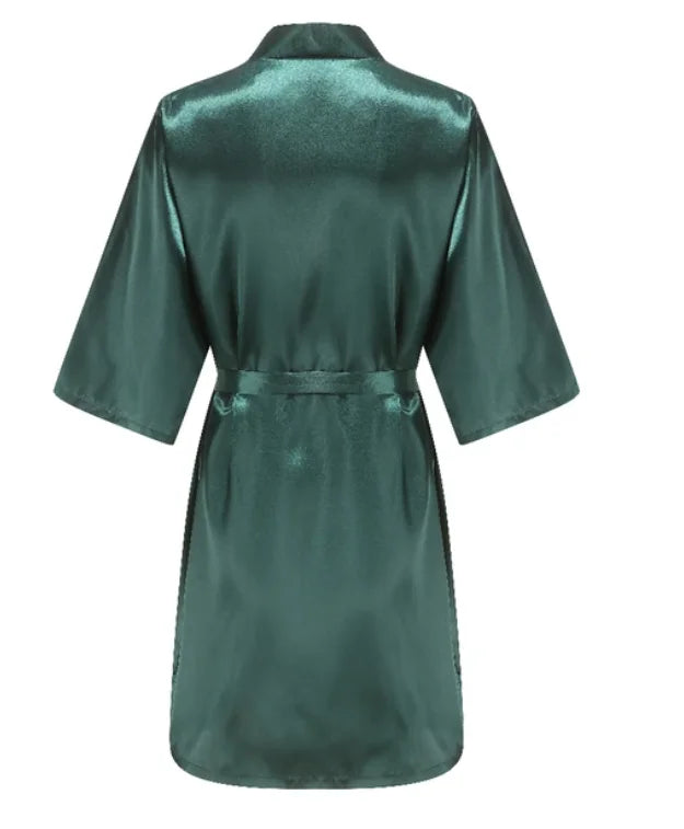 Elegant Kimono Satin Bridesmaid Bathrobe - Perfect for Wedding Parties As the photo show 3 / S