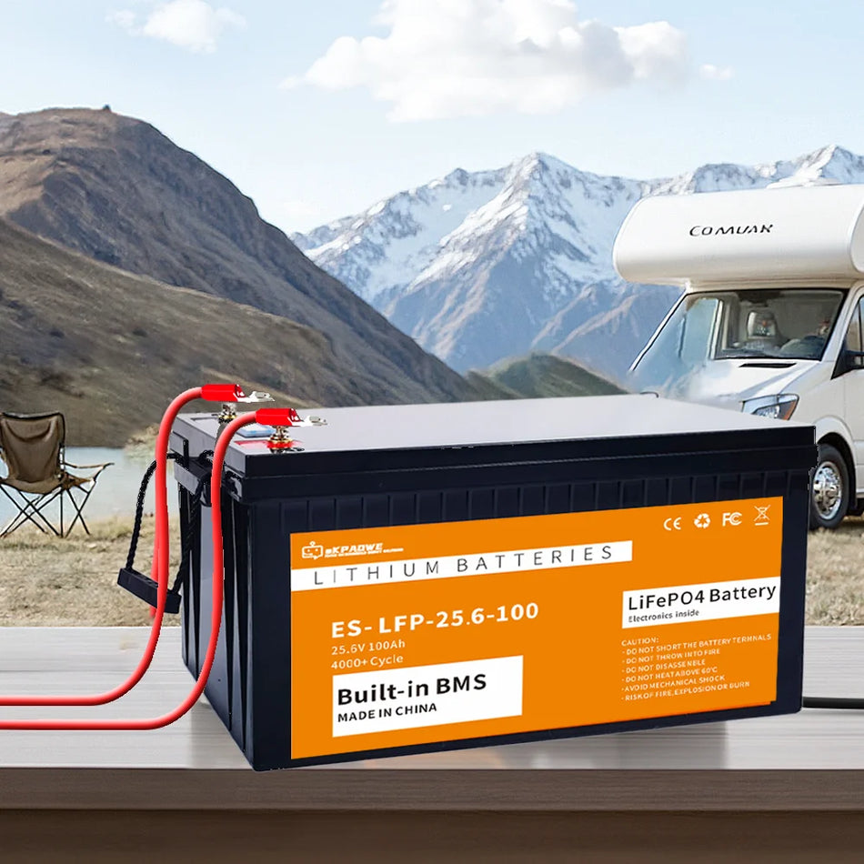 Μπαταρία LiFePO4 24V 100Ah με Ενσωματωμένο BMS 2560Wh για Ηλιακή Ενέργεια RV
