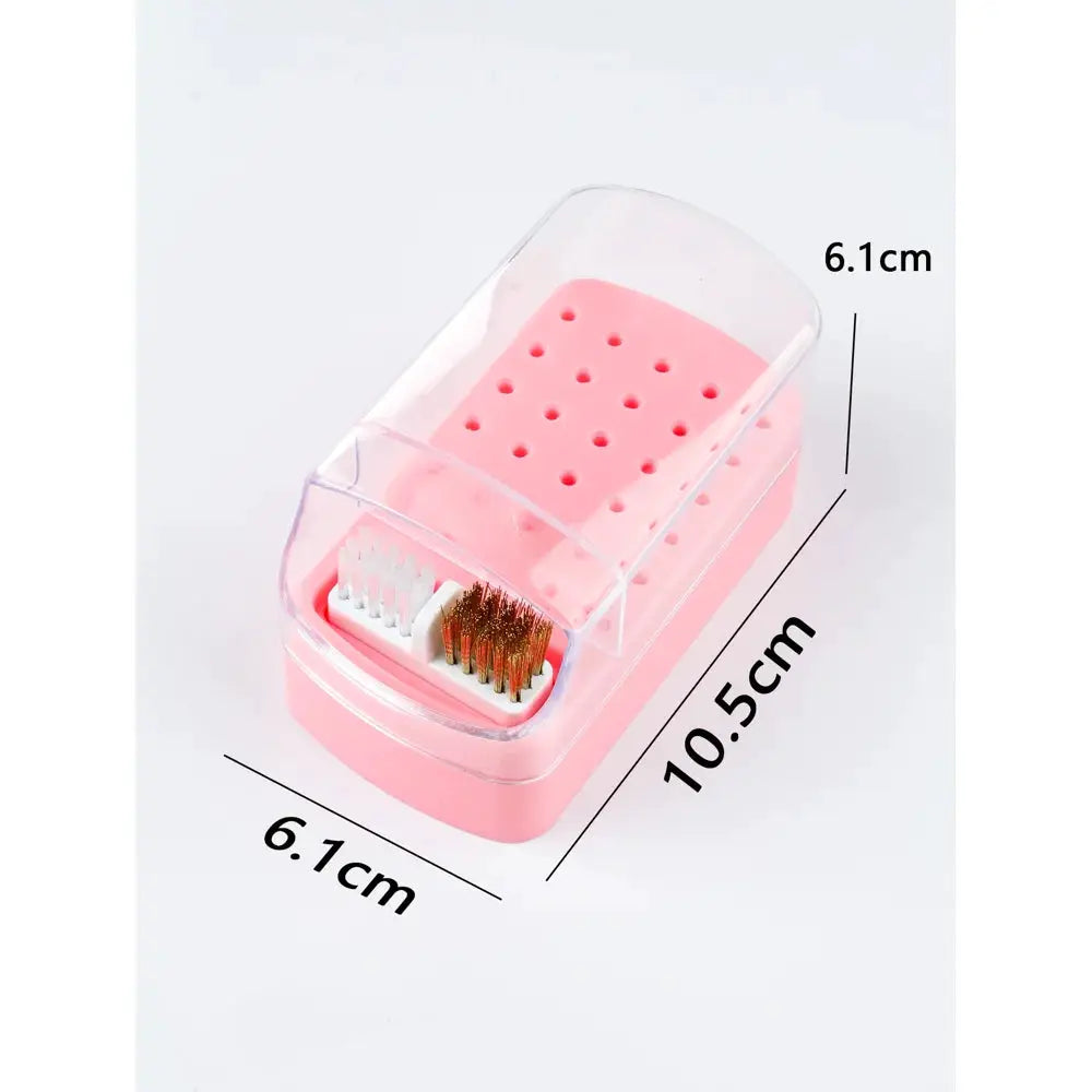 30 holes sanding head storage box with cleaning brush empty box anti-dust split tungsten steel ceramic nail tools by InterCyprus Trading Ltd