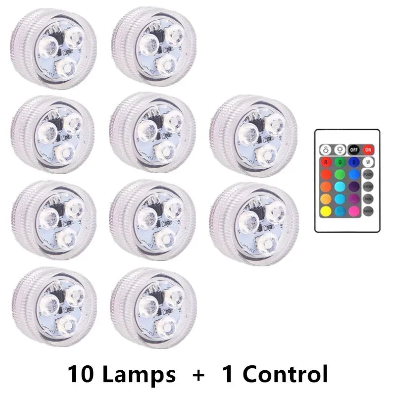 3LED Submersible Pool Lights With Remote &ndash; Color Changing Lamp 10 Controller 1