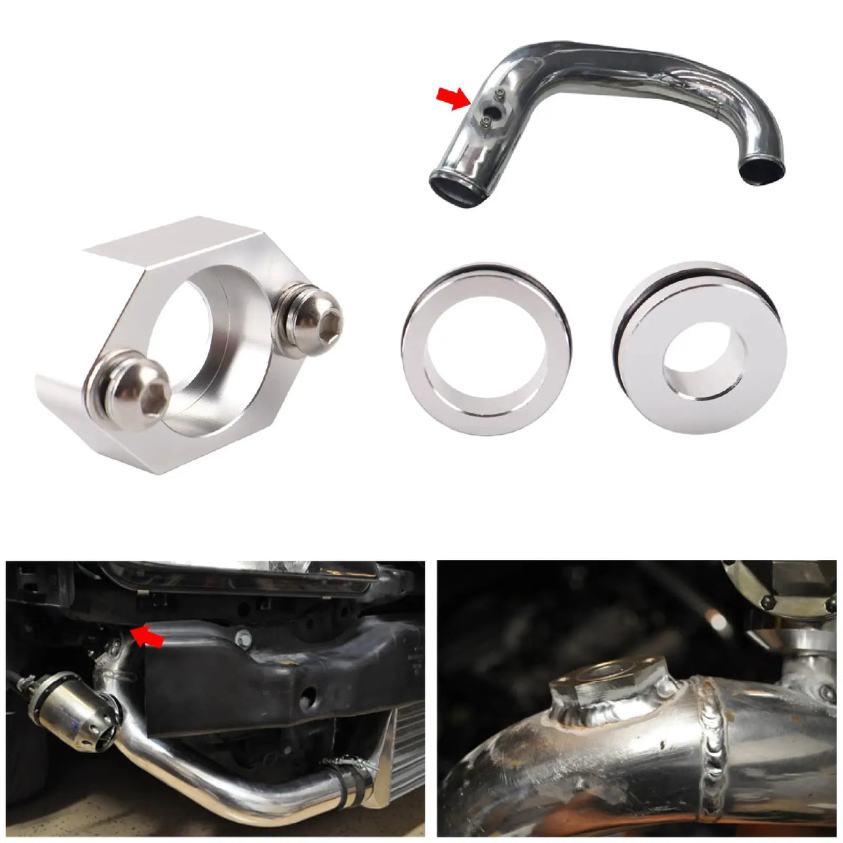 PIKBUK Aluminum Stainless Steel Map Sensor Flange Intercooler Pipe For Audi A4 MK4 VW Jetta Golf Beetle 1.8T by InterCyprus Trading Ltd