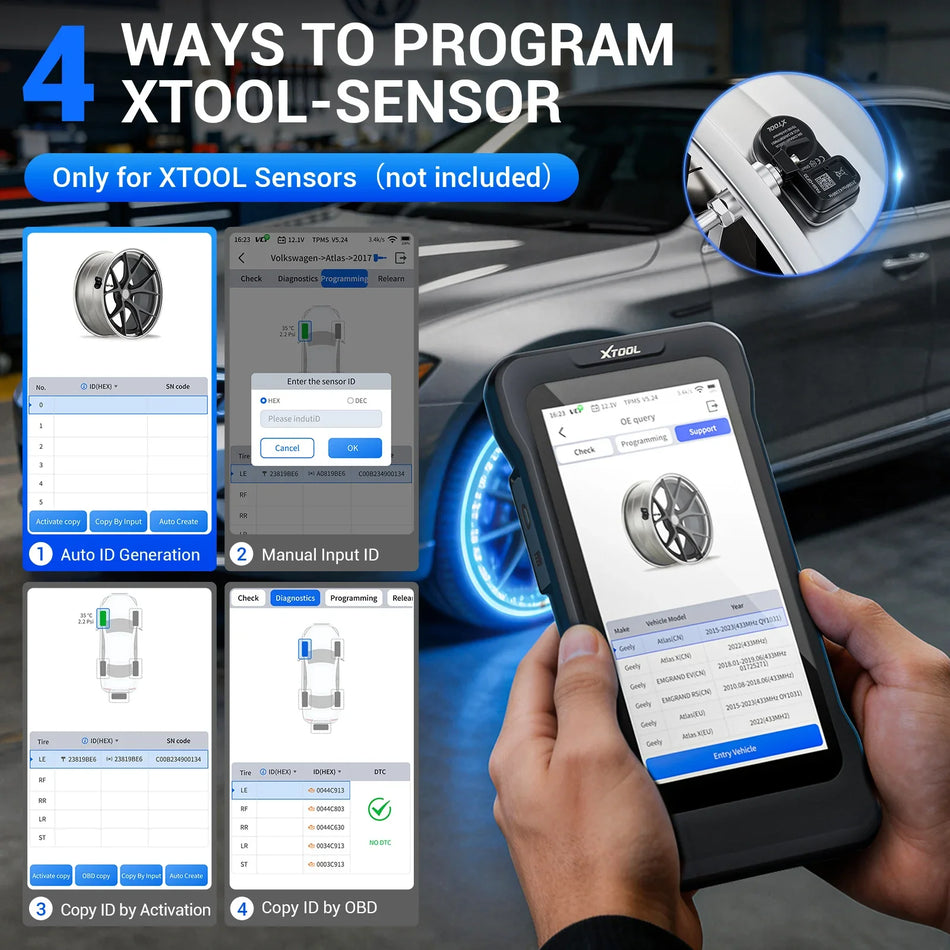 Ferramenta de Programação TPMS com Scanner de Diagnóstico Automotivo de 5 Sistemas