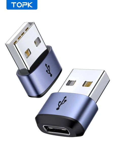 TOPK AT13 USB C to USB Male Adapter USB Female (Type-C) to USB 2.0 Male (USB-A) Fast Charging & Data Sync OTG Adapter Connector by InterCyprus Trading Ltd
