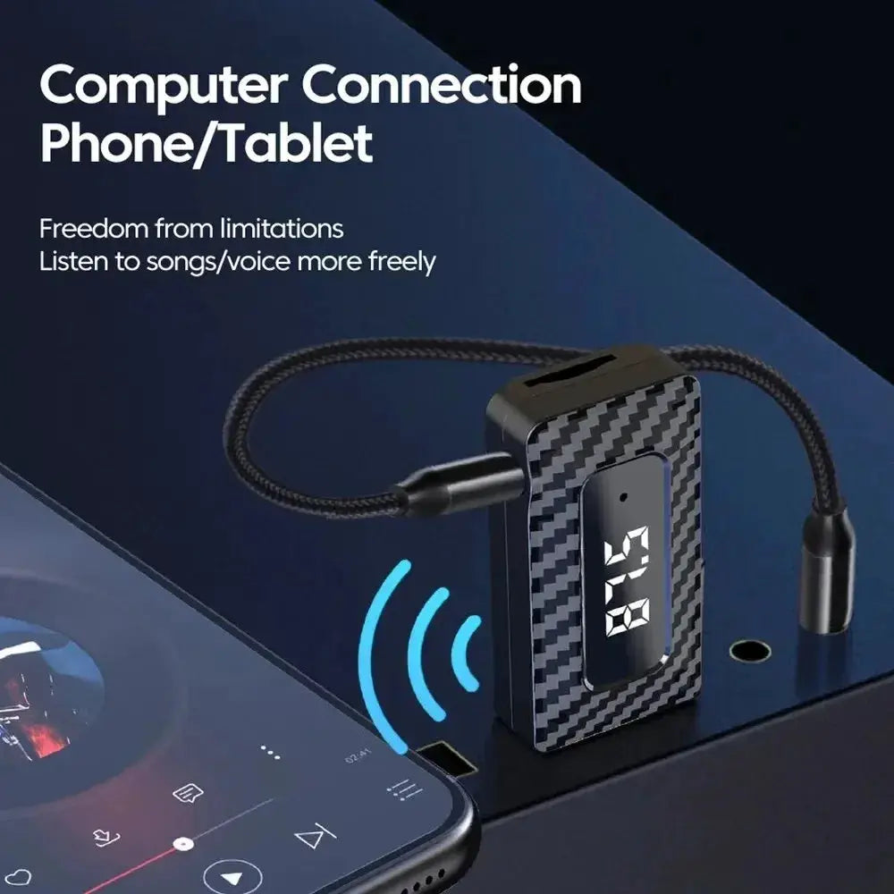Car Bluetooth 5.3 FM Transmitter USB Wireless Audio Adapter With MIC Hands-Free Calling Music For Car Audio by InterCyprus Trading Ltd