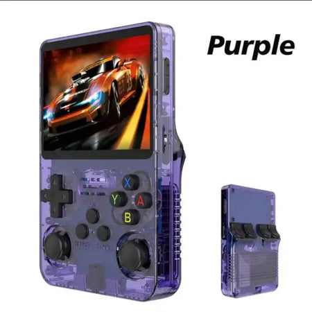 R36S Retro Handheld Video Game Console - 3.5" IPS Screen, 64GB, Arkos System PURPLE / 64G