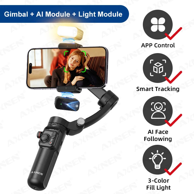 Handheld Stabilizer M02 &ndash; Smooth 3 Axis Motion Control Accessory Bundle 4 / Gimbal add AI-Light / CHINA