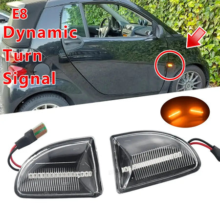 1 Pair LED Dynamic Car Blinker Side Mirror Marker Turn Signal Lights Lamp Accessories For Smart Fortwo 451 MK1 MKII 2007-2015 by InterCyprus Trading Ltd