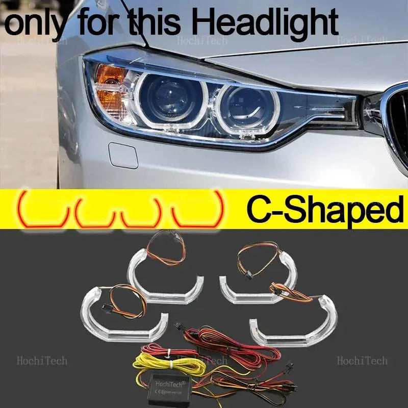 For BMW 3 Series F30 F31 F34 2012-2016 Sequential APP Remote control Muti-colored modes Angel Eyes Ring LED Turn signal by InterCyprus Trading Ltd