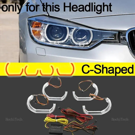 For BMW 3 Series F30 F31 F34 2012-2016 Sequential APP Remote control Muti-colored modes Angel Eyes Ring LED Turn signal by InterCyprus Trading Ltd