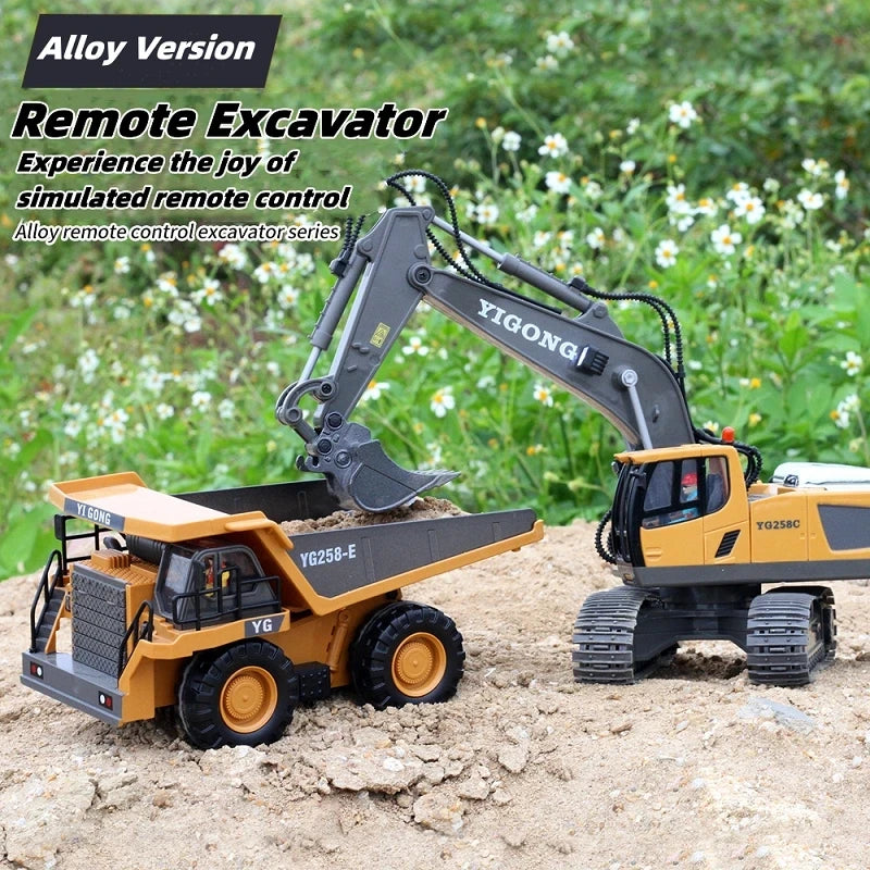 Uiettss 1:20 Remote Control Excavator Truck - 10 Channel Engineering Vehicle